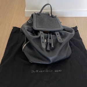 Mackage Backpack black pebbled leather